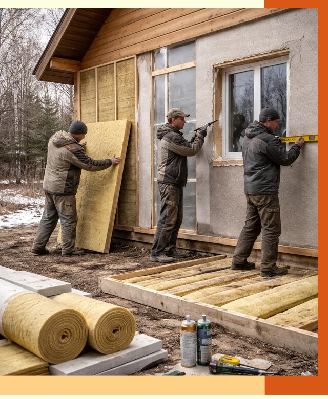 Утепление дачного дома в Мелеузе от 4859 руб/м2 — недорого | ТепломастерМлз