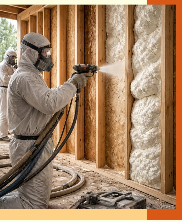 Утепление каркасного дома ППУ в Мелеузе от 2864 руб./м2 — работа под ключ | ТепломастерМлз