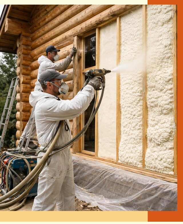 Утепление деревянного дома ППУ в Мелеузе от 4296 руб/м2 | ТепломастерМлз — под ключ