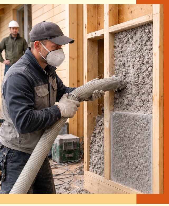 Утепление дома из бруса эковатой в Мелеузе от 1892 руб/м2 | ТепломастерМлз