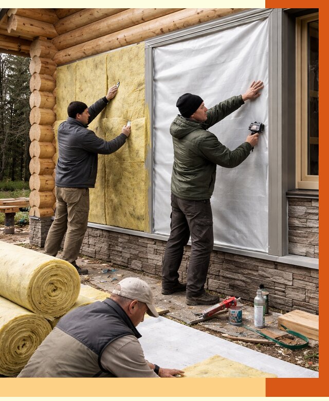 Утепление бревенчатого дома в Мелеузе от 7825 руб/м2 — заказать под ключ | ТепломастерМлз