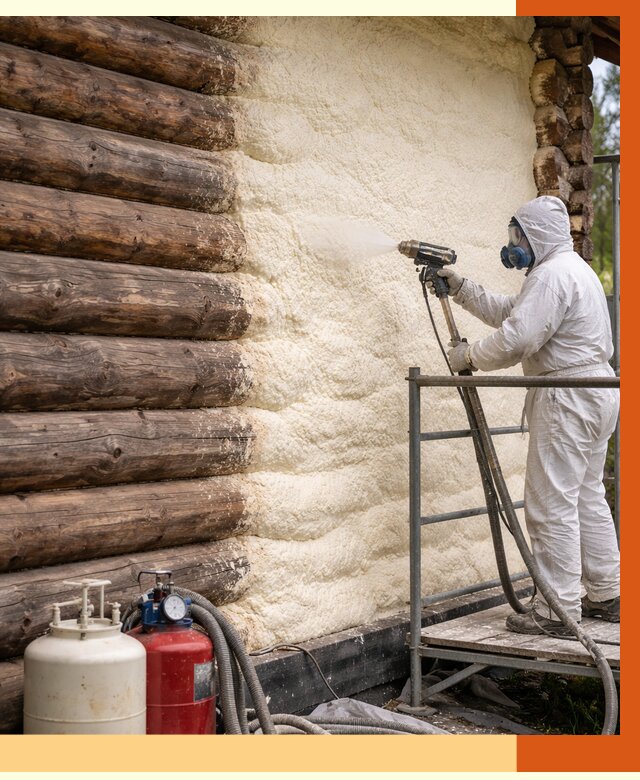 Утепление бревенчатого дома ППУ в Мелеузе под ключ от 6393 руб. | ТепломастерМлз