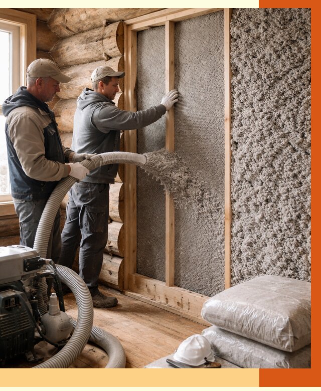 Утепление бревенчатого дома эковатой в Мелеузе от 2813 руб. | ТепломастерМлз