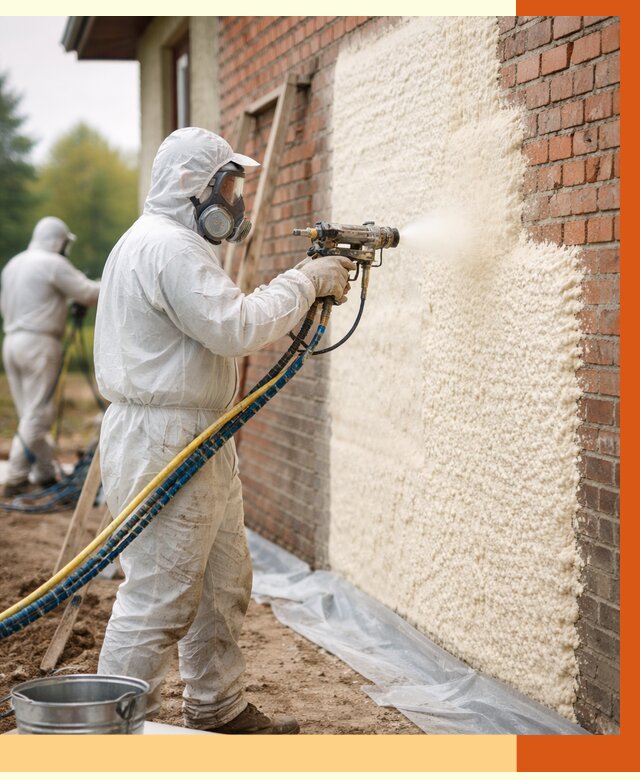 Утепление кирпичного дома ППУ в Мелеузе под ключ от 6649 руб. | ТепломастерМлз