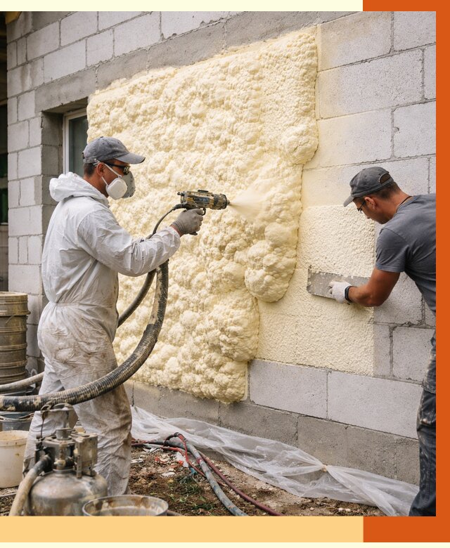 Утепление дома из газобетона ППУ в Мелеузе от 4910 руб./м² под ключ | ТепломастерМлз