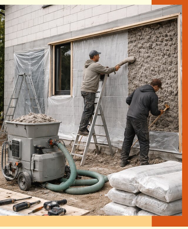 Утепление дома из газобетона эковатой в Мелеузе от 4603 руб./м2 | ТепломастерМлз