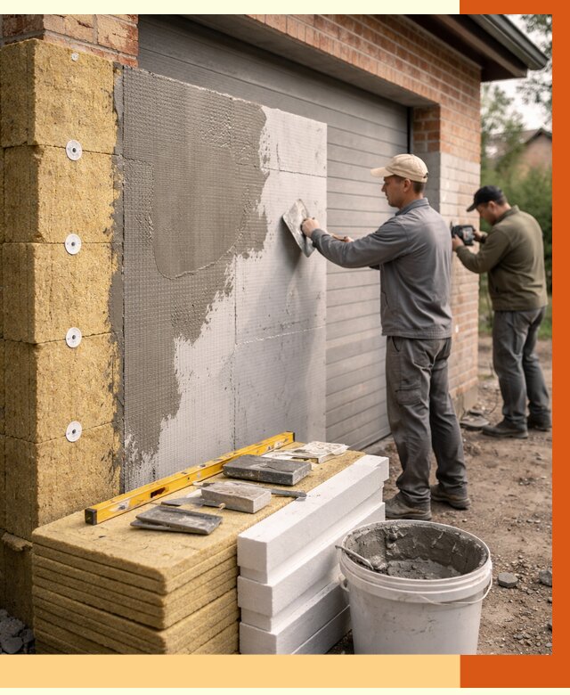 Утепление гаража снаружи в Мелеузе от 4296 руб. за м2 — наружное утепление под ключ | ТепломастерМлз