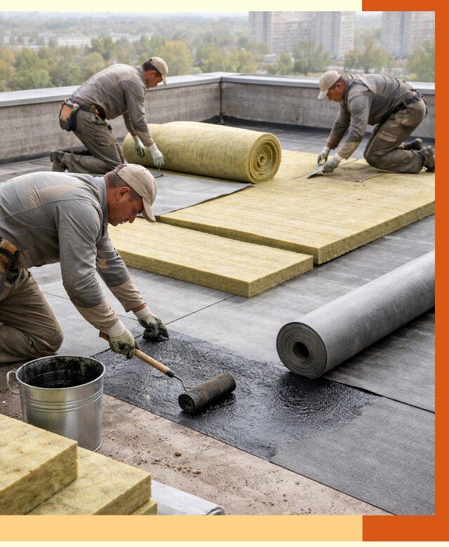 Утепление плоской крыши в Мелеузе от 7365 руб./м2 под ключ | ТепломастерМлз