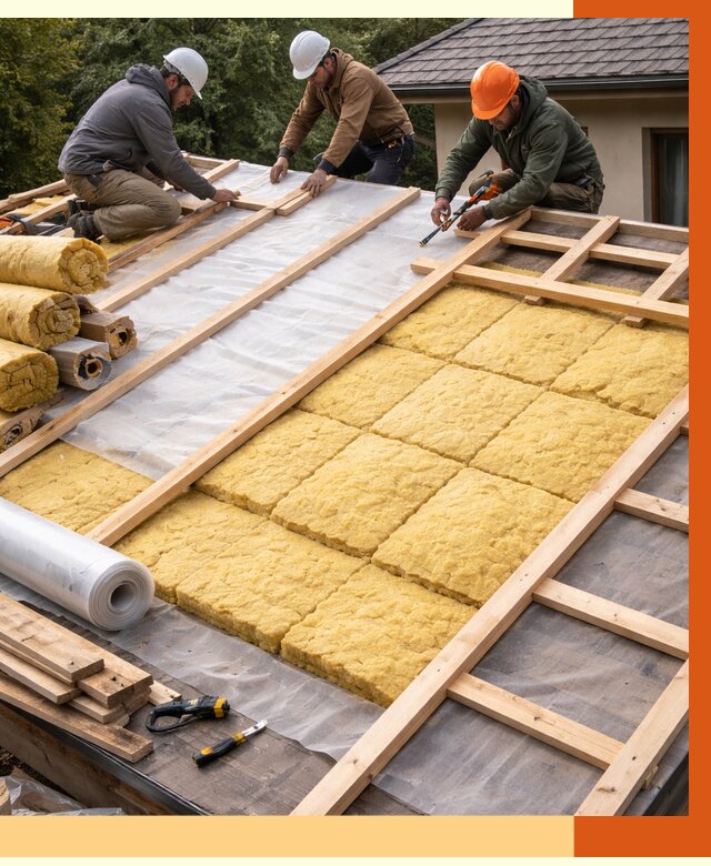 Утепление скатной крыши в Мелеузе от 1279 руб./м2 под ключ | ТепломастерМлз