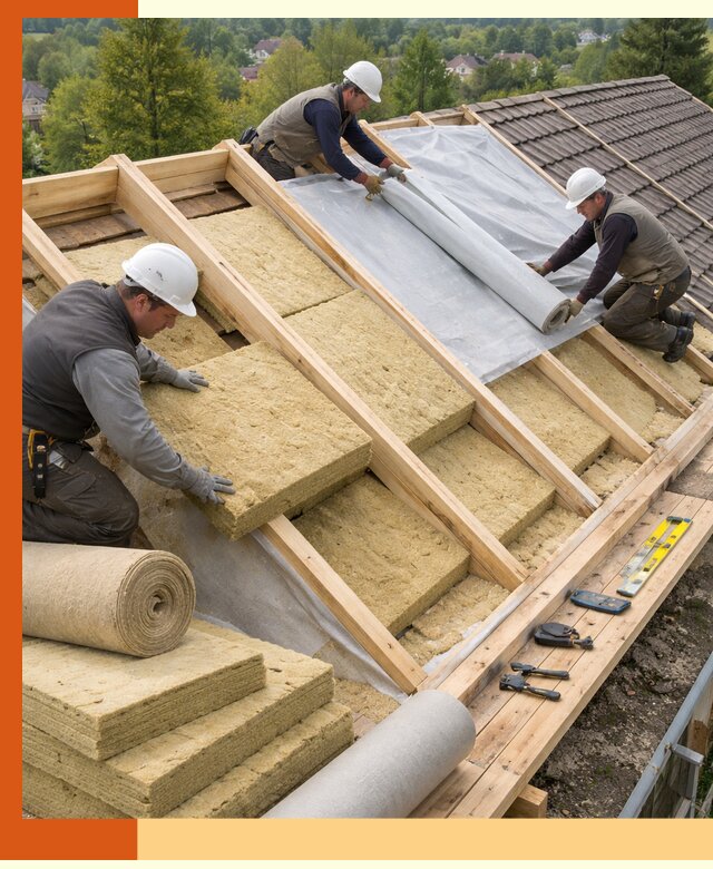 Утепление скатной крыши в Мелеузе качественно и надёжно