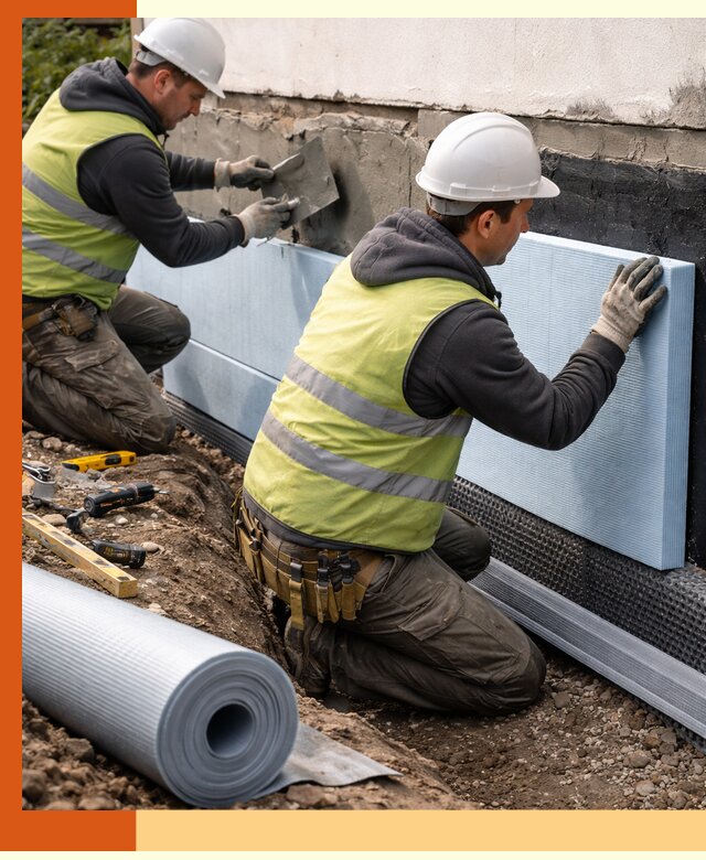 Утепление фундамента снаружи в Мелеузе — профессиональная теплоизоляция