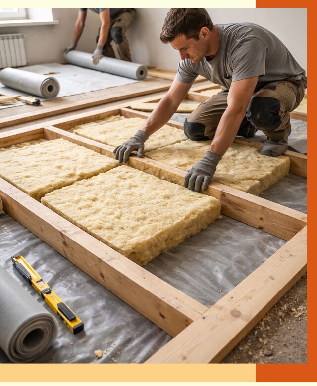 Утепление деревянного пола в Мелеузе от 1534 руб./м2 под ключ | ТепломастерМлз