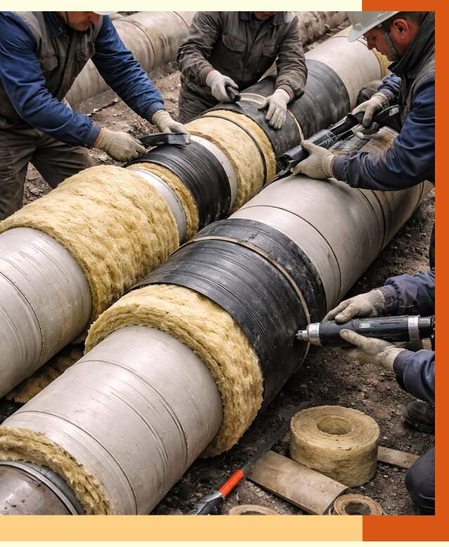 Утепление трубопровода в Мелеузе под ключ от 1892 руб. — надежно и выгодно | ТепломастерМлз