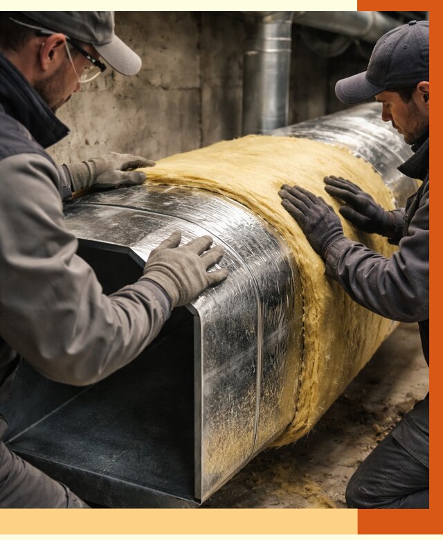 Утепление воздуховодов в Мелеузе от 4296 руб. — теплоизоляция вентиляции | ТепломастерМлз