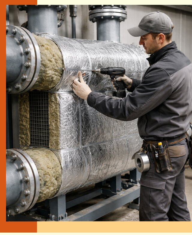 Утепление теплообменника в Мелеузе — профессиональная теплоизоляция оборудования