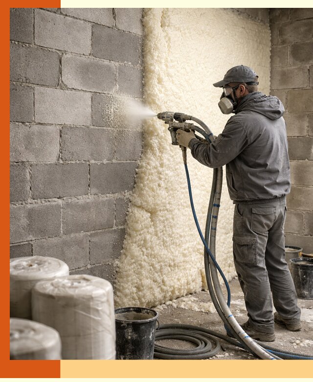 Утепление блочной стены ППУ в Мелеузе качественно и надёжно