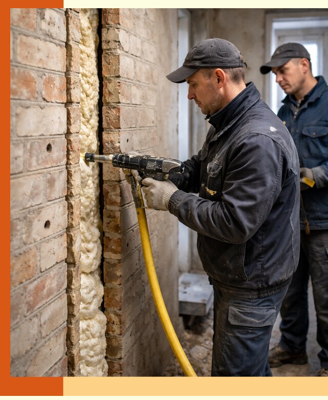 Межстеновое утепление пенополиуретаном в Мелеузе