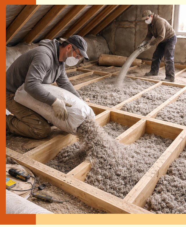 Заполнение полостей чердачного перекрытия в Мелеузе качественно и надёжно