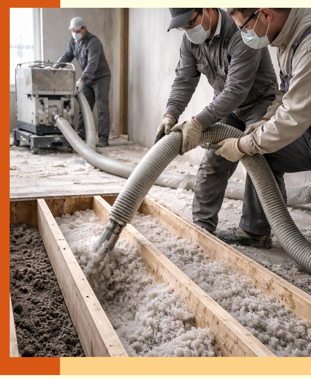 Заполнение полостей межэтажного перекрытия в Мелеузе эффективно и герметично