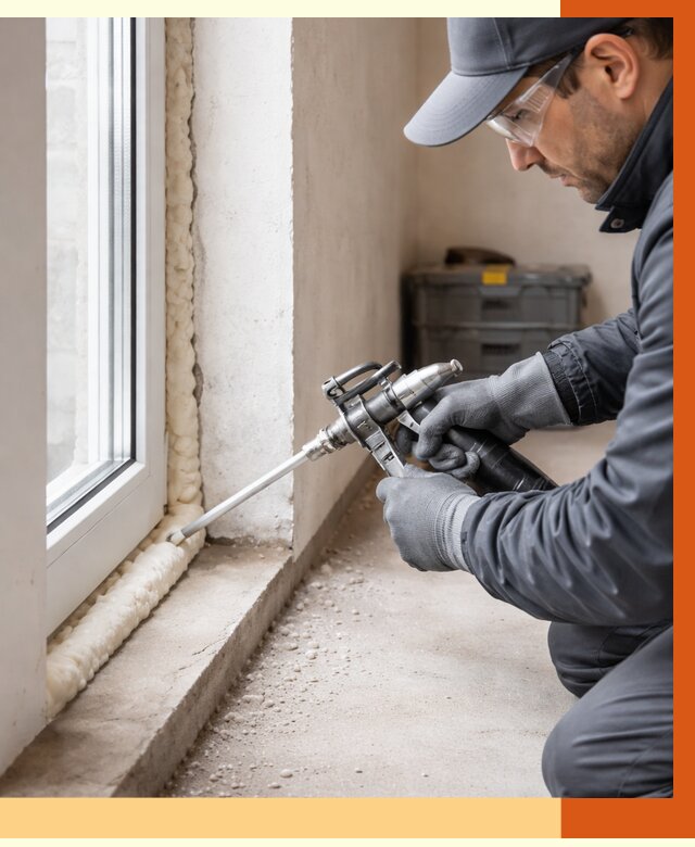 Герметизация стыков ППУ в Мелеузе от 1688 руб. за м2 — утепление примыканий под ключ | ТепломастерМлз