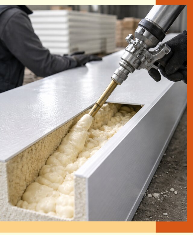 Заполнение пустот холодильных панелей в Мелеузе от 7672 руб. | ТепломастерМлз