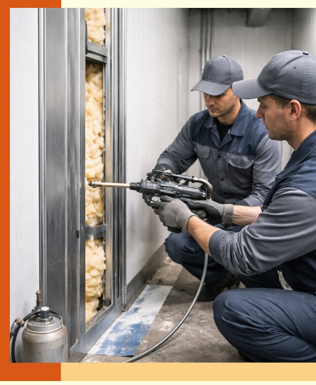 Заполнение пустот холодильных панелей в Мелеузе специализированной пеной