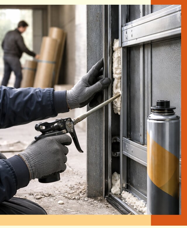 Заполнение пустот ворот в Мелеузе от 4603 руб. — заливка ППУ, утепление под ключ | ТепломастерМлз