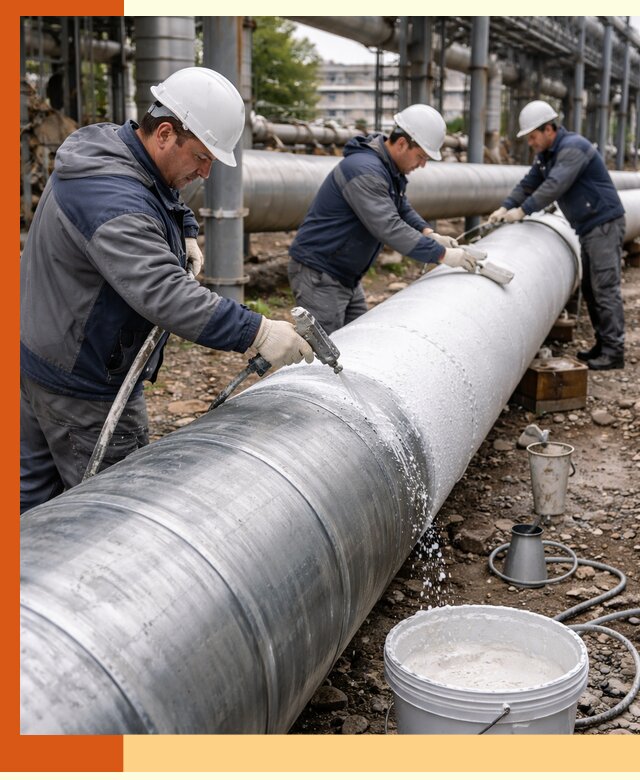 Утепление теплотрассы жидкой теплоизоляцией в Мелеузе