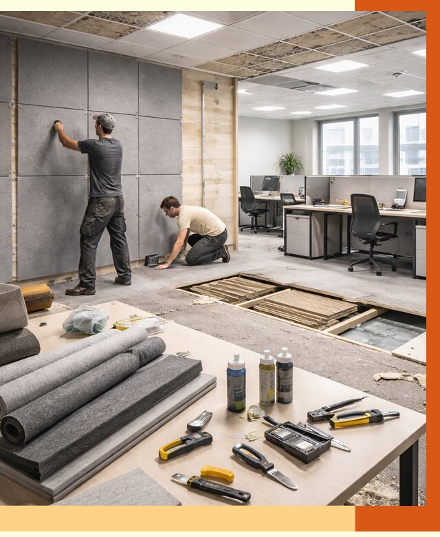 Профессиональная шумоизоляция офиса в Мелеузе от 6905 руб. за м2 | ТепломастерМлз