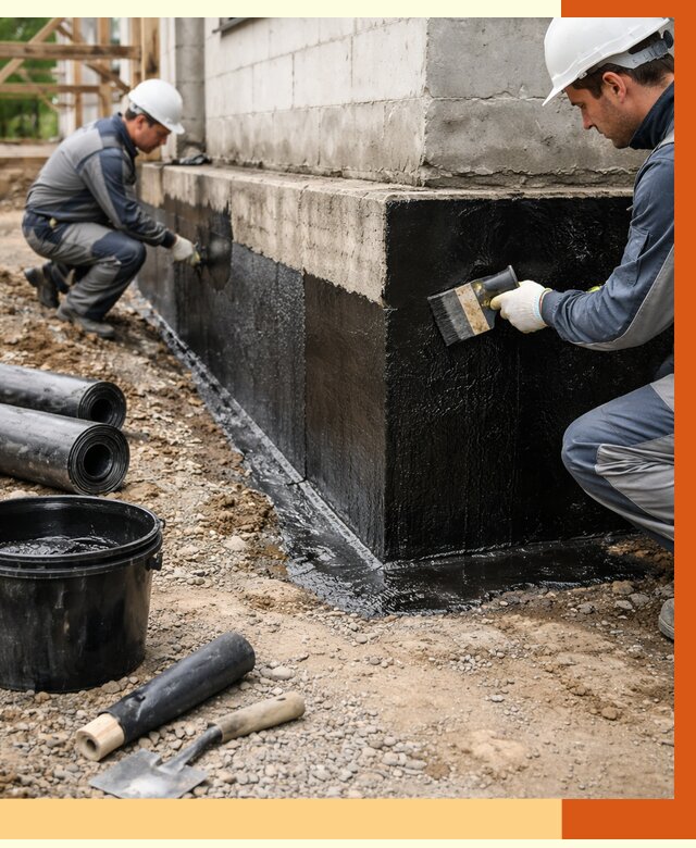 Гидроизоляция фундамента в Мелеузе от 1279 руб. — профессионально, под ключ | ТепломастерМлз