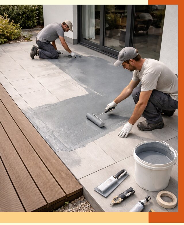 Гидроизоляция террасы в Мелеузе под ключ от 7672 руб./м² | ТепломастерМлз