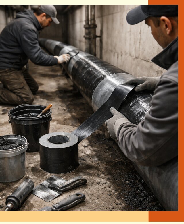 Гидроизоляция труб в Мелеузе от 2557 руб. — профессиональная герметизация | ТепломастерМлз