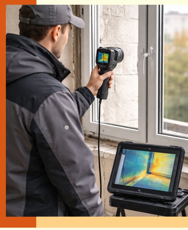 Тепловизионное обследование дома в Мелеузе для выявления утечек тепла